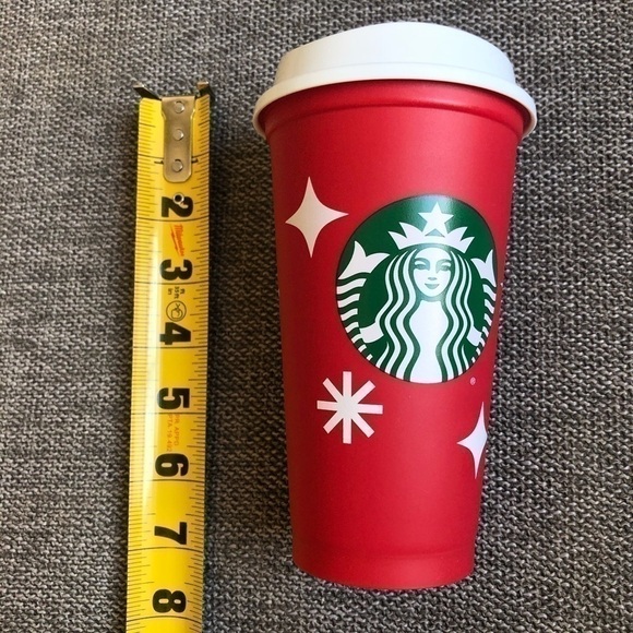 Starbucks Reusable Red Holiday Cup 16 oz Red 25 Years Christmas Holidays - Picture 10 of 10